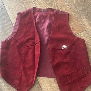 Jordache Deep Red Suede Western Vest